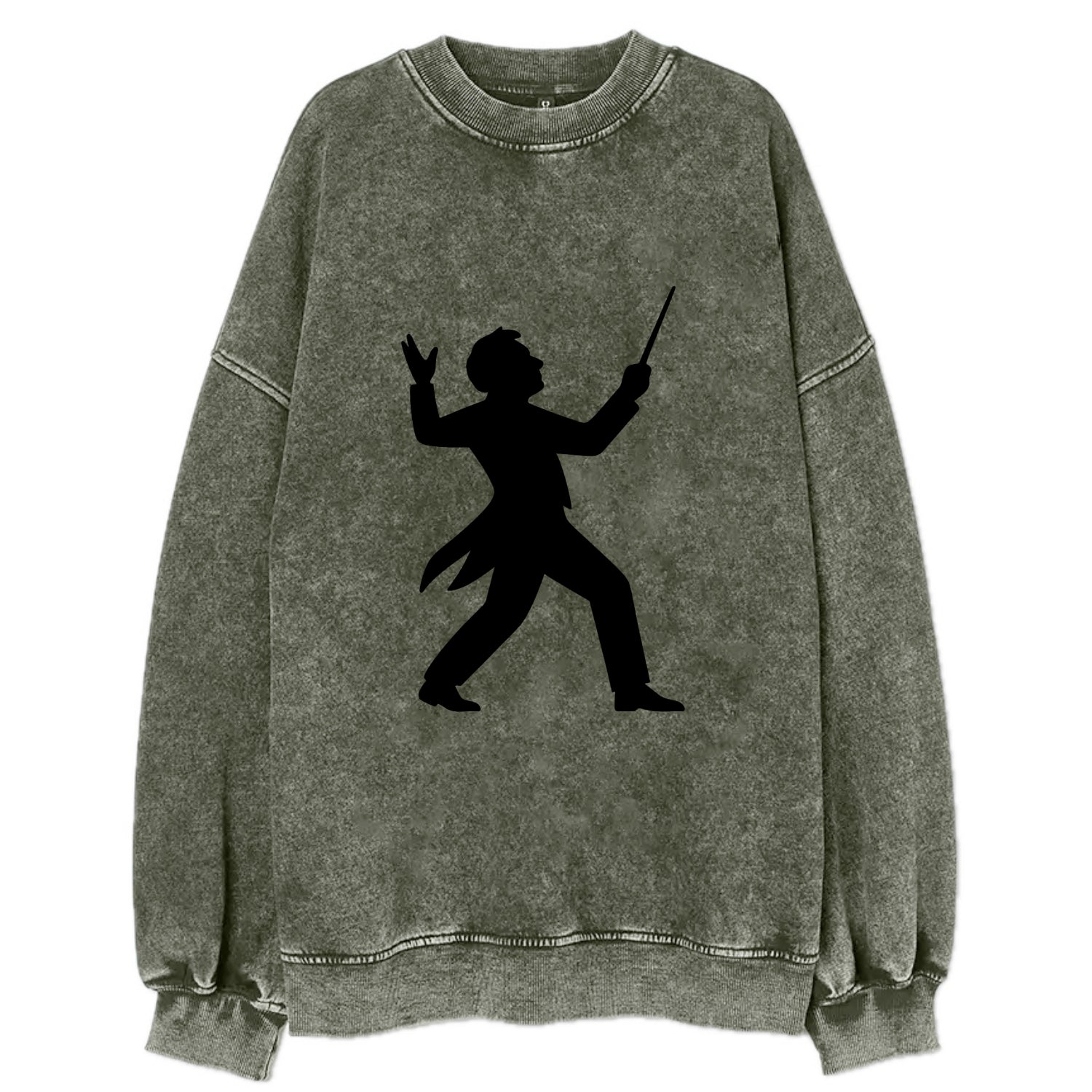 Conductor leading orchestra passionately - Vintage Sweatshirt - Forest Mist(Green)