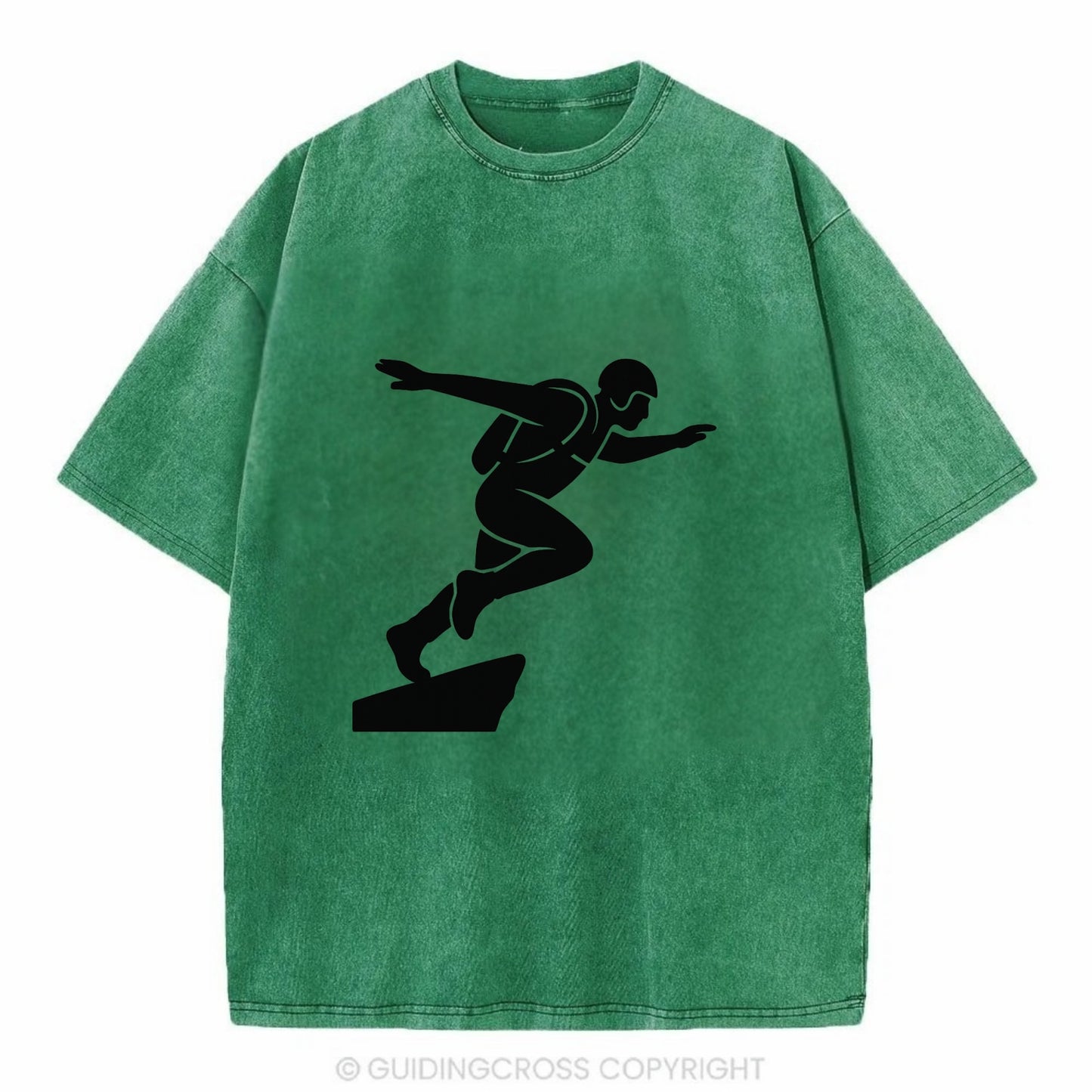 Base jumper launching off - Vintage T-shirt - Forest Mist(Green)