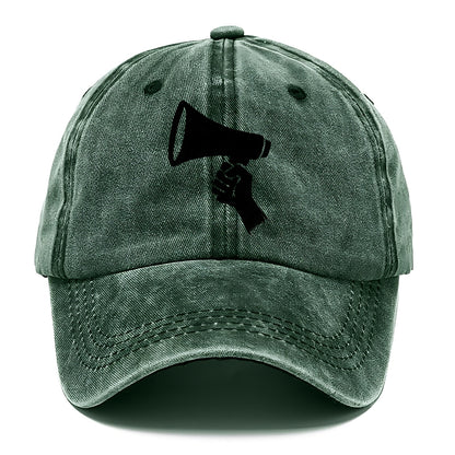 Megaphone silhouette - voice and protest ink brushwork - Classic Cap - Forest Mist(Green)