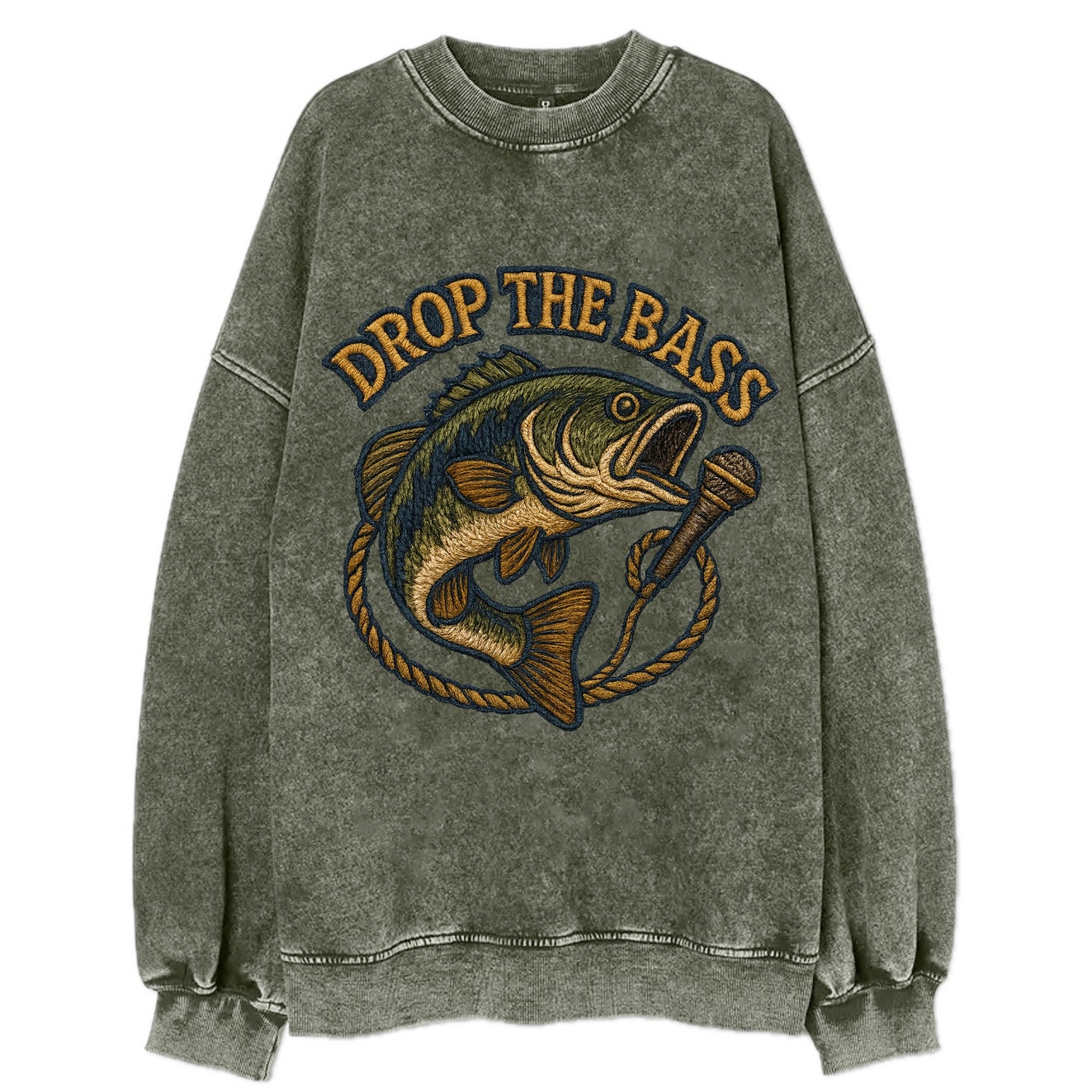 Drop The Bass  - Vintage Sweatshirt - Forest Mist(Green)