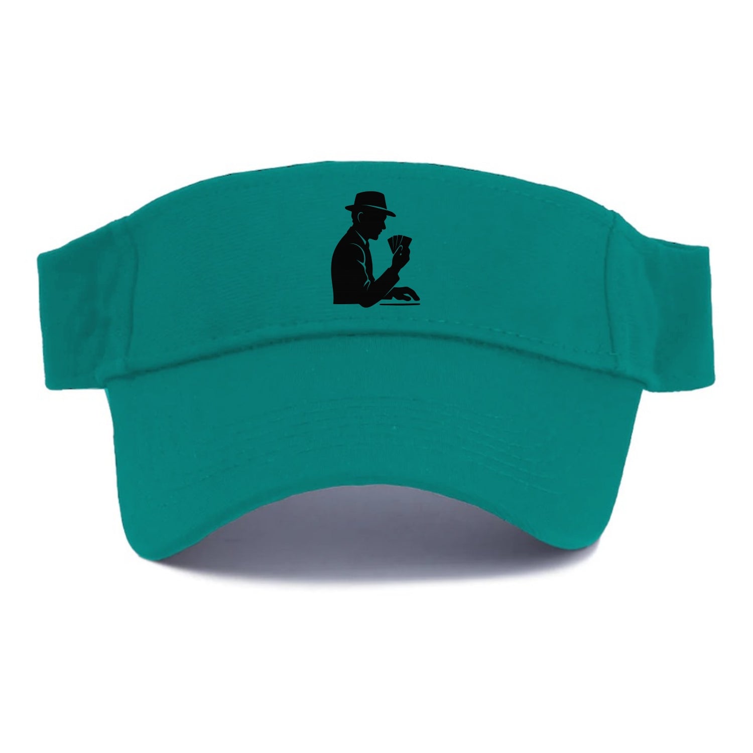 Poker player with cards close - Visor - Forest Mist(Green)