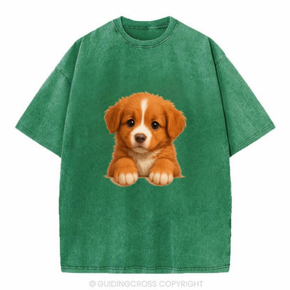 Nova Scotia Duck Tolling Retriever  - Vi - Vintage T-shirt - Forest Mist(Green)