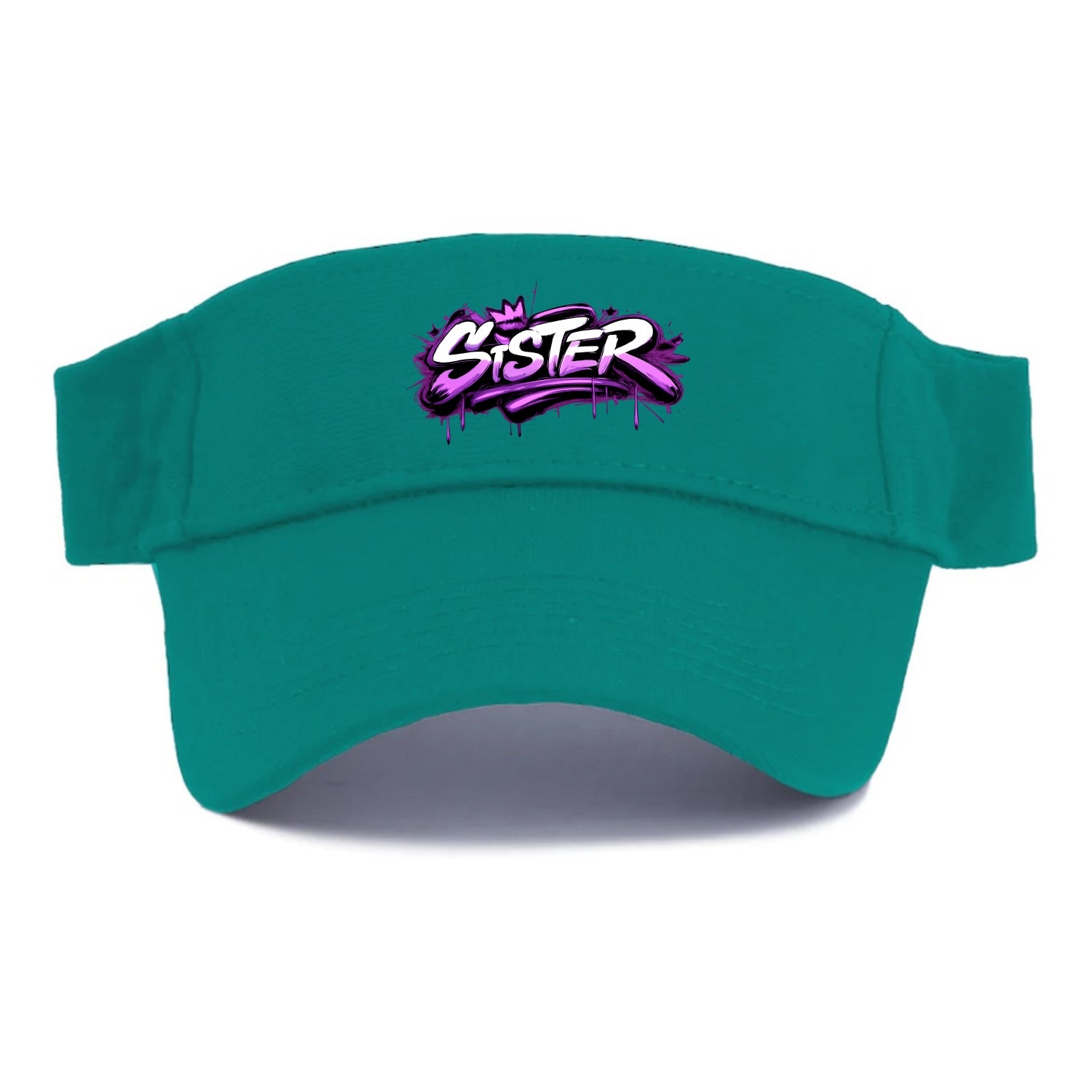 Bold typography design - "SISTER" - female bond, sisterhood - Visor - Forest Mist(Green)