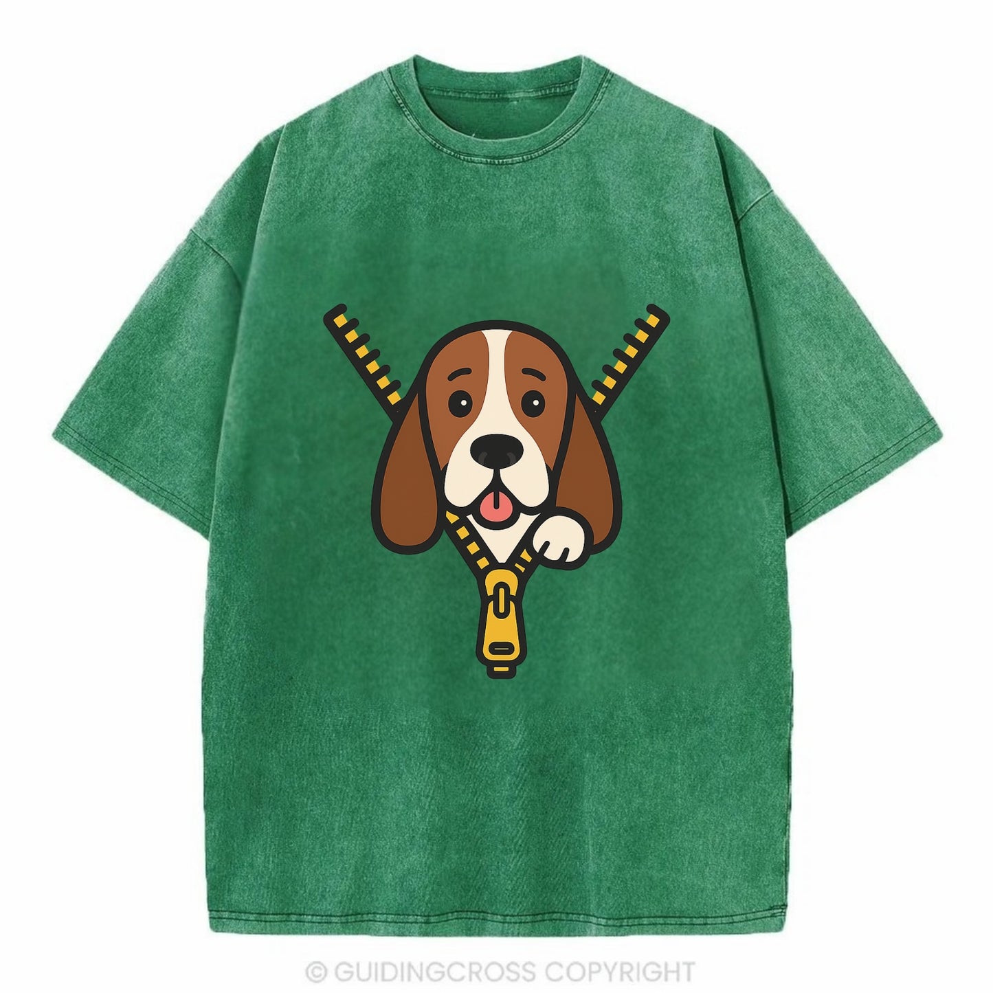 Basset Hound - Vintage T-shirt - Forest Mist(Green)