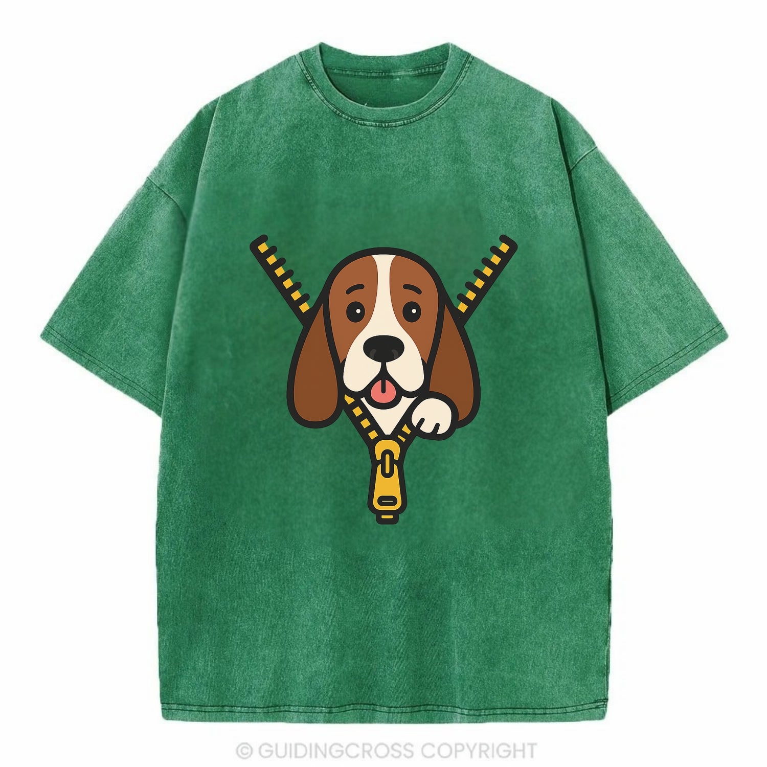 Basset Hound - Vintage T-shirt - Forest Mist(Green)