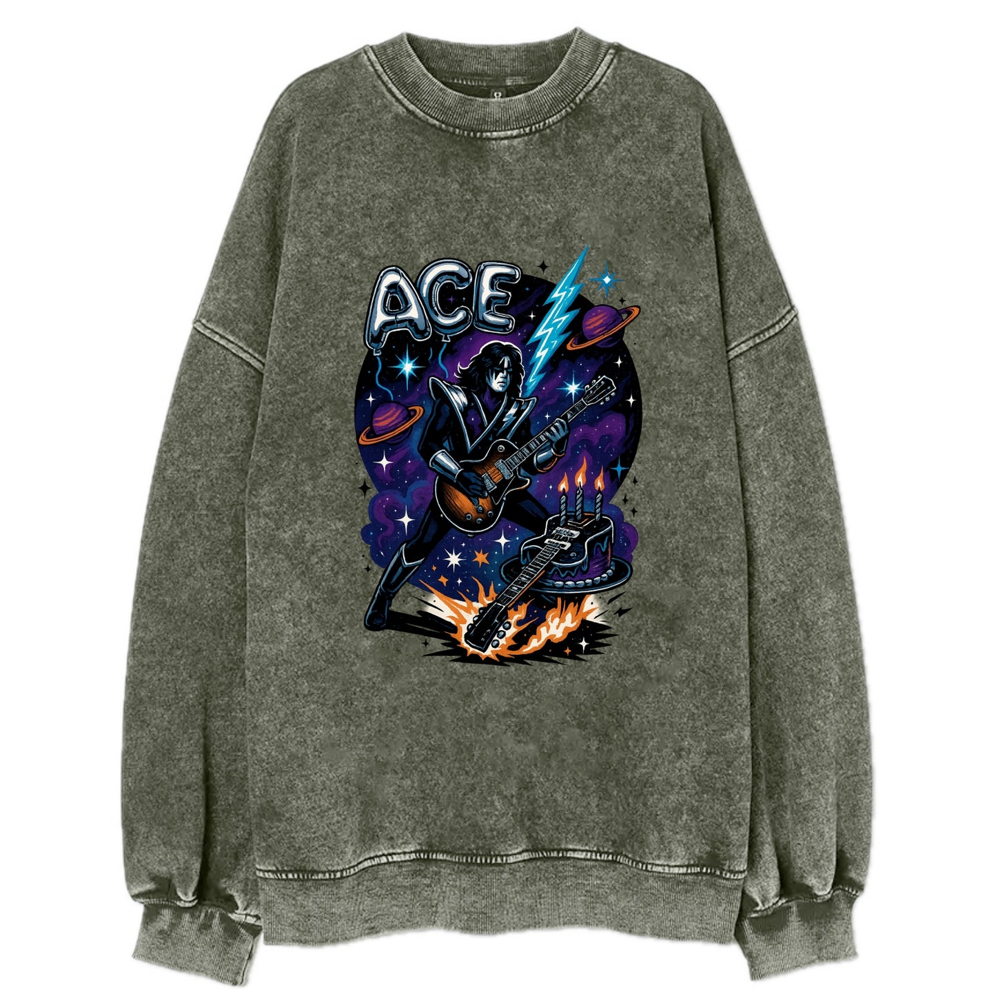 Ace Birthday Celebration - Vintage Sweatshirt - Forest Mist(Green)