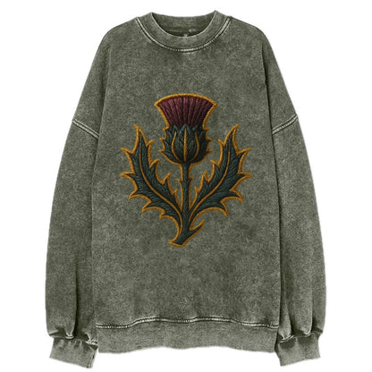 Scottish Thistle  - Vintage Sweatshirt - Forest Mist(Green)
