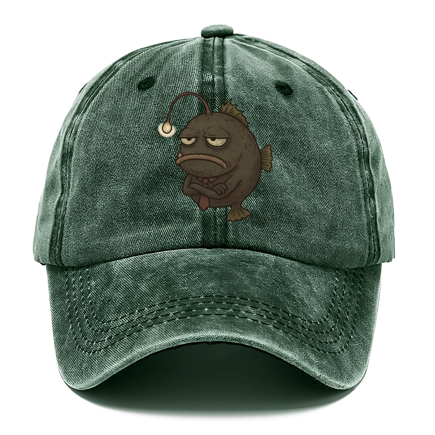 THE ANGLERFISH LURES DISAPPOINTMENT | Dark gray anglerfish with dim light - Classic Cap - Forest Mist(Green)
