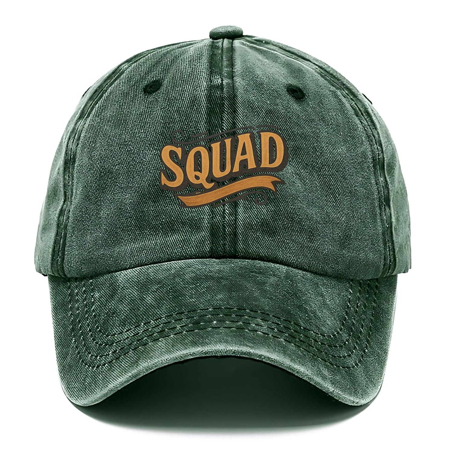 Bold typography design - "SQUAD" - your crew, your people - Classic Cap - Forest Mist(Green)