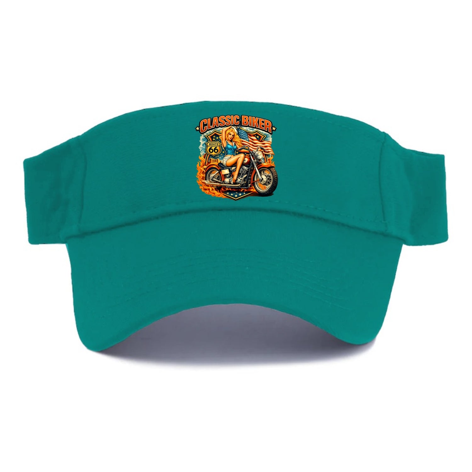 Classic Pinup Biker - Visor - Forest Mist(Green)