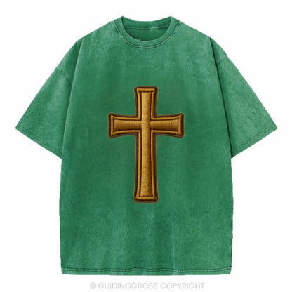 Latin Cross - Vintage T-shirt - Forest Mist(Green)
