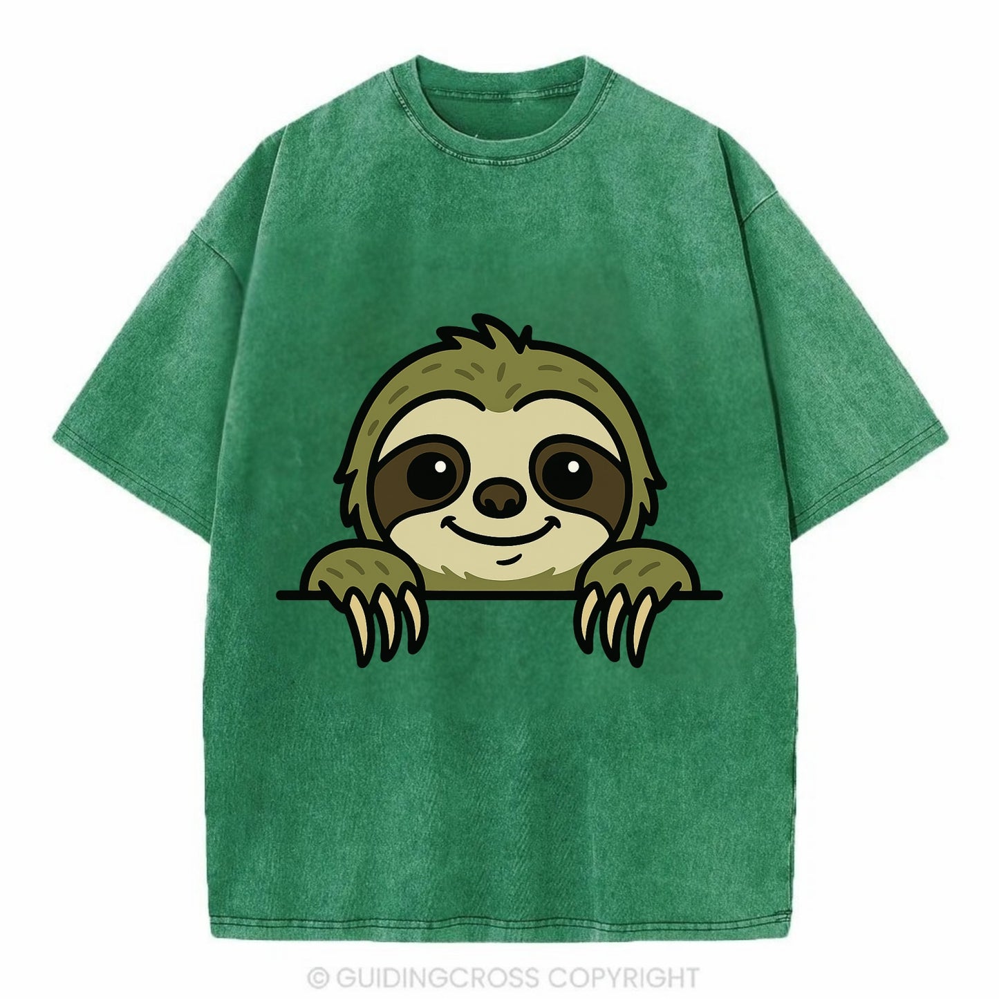 Sloth  - Vintage T-shirt - Forest Mist(Green)