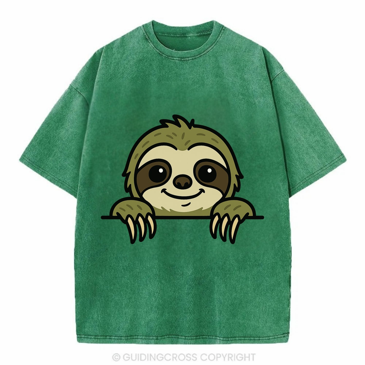Sloth  - Vintage T-shirt - Forest Mist(Green)