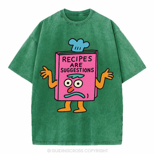 RECIPES ARE SUGGESTIONS | Cookbook shrugging - Vintage T-shirt