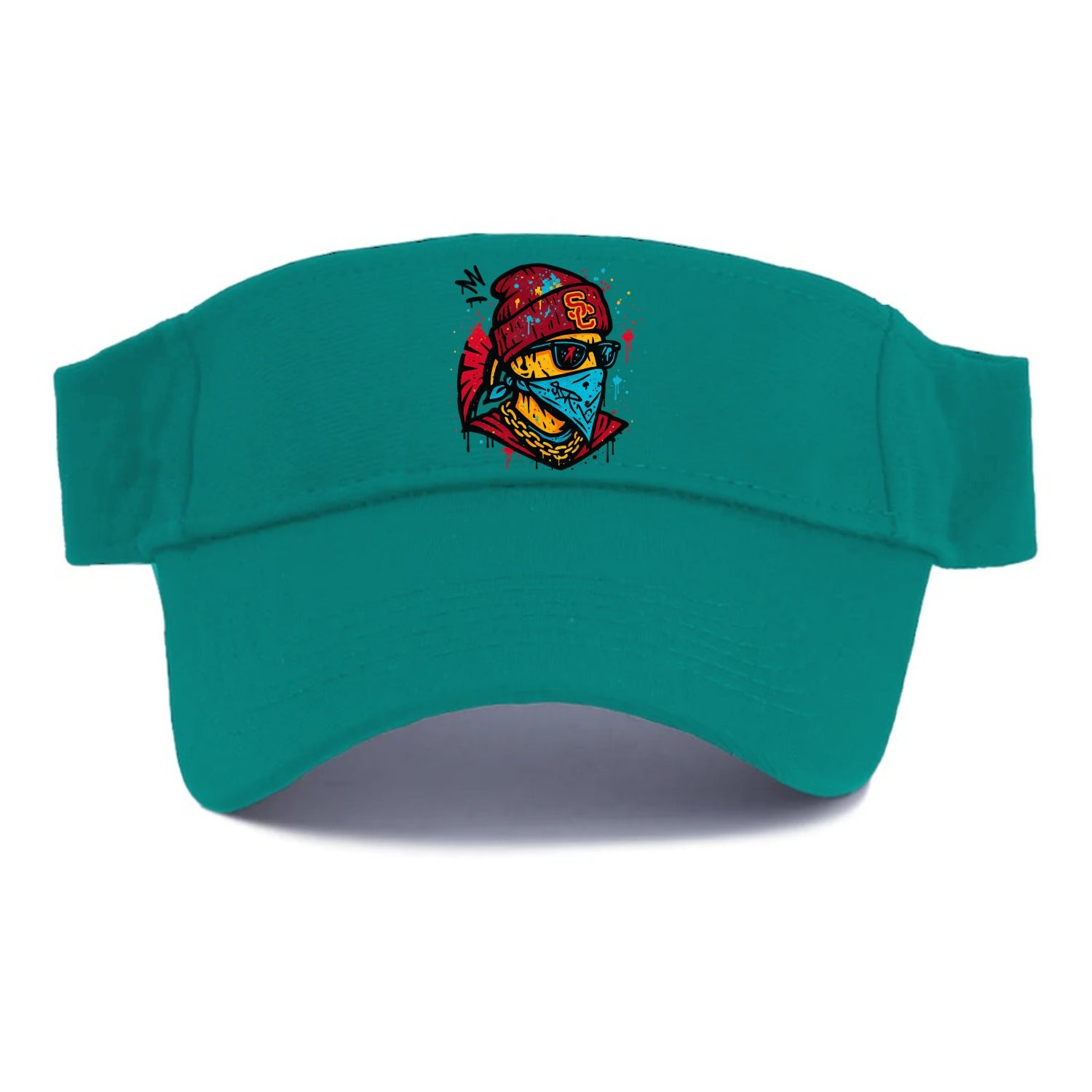 Los Angeles Trojan wearing USC beanie with SC patch - Visor - Forest Mist(Green)