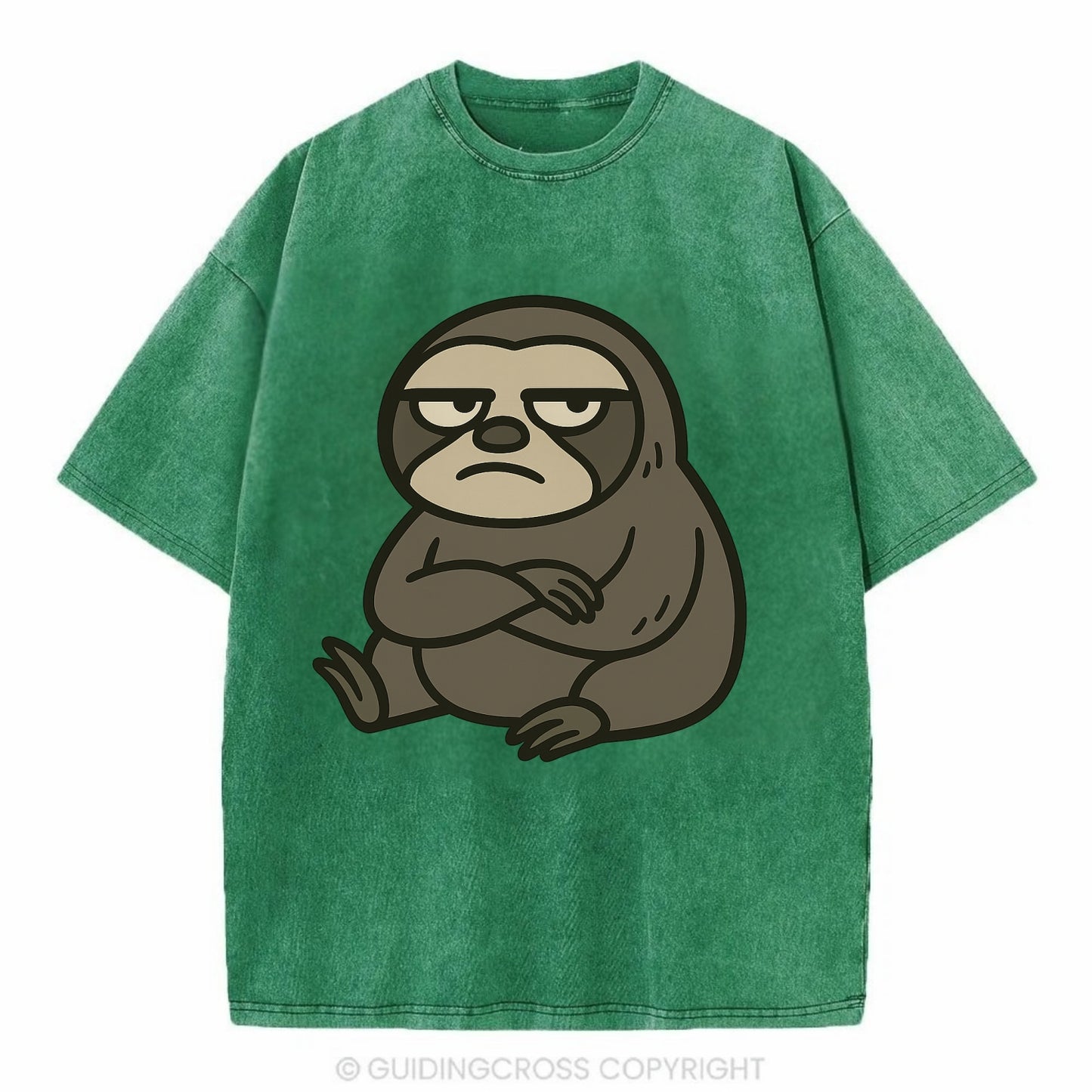 The Sloth Judging Silently - Vintage T-shirt - Forest Mist(Green)