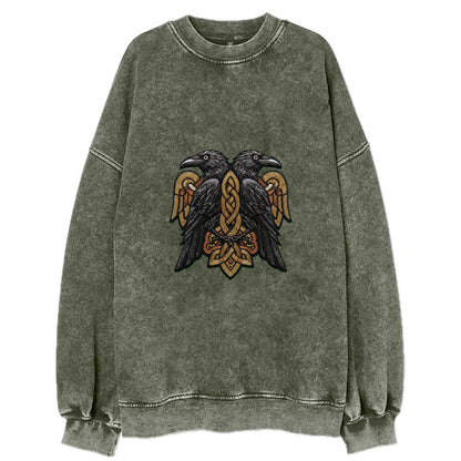 Odin's Ravens - Vintage Sweatshirt - Forest Mist(Green)