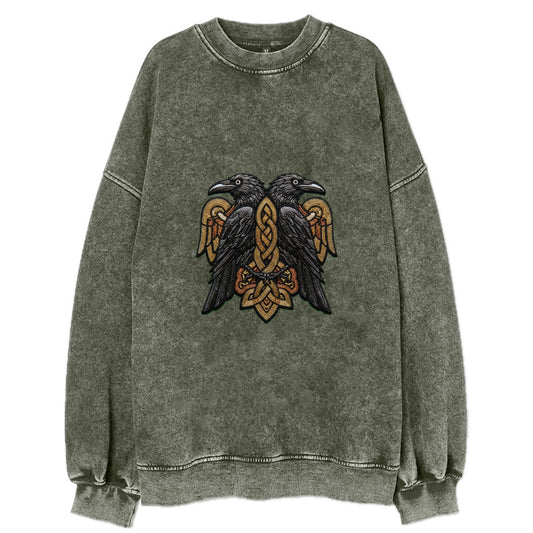 Odin's Ravens - Vintage Sweatshirt - Forest Mist(Green)
