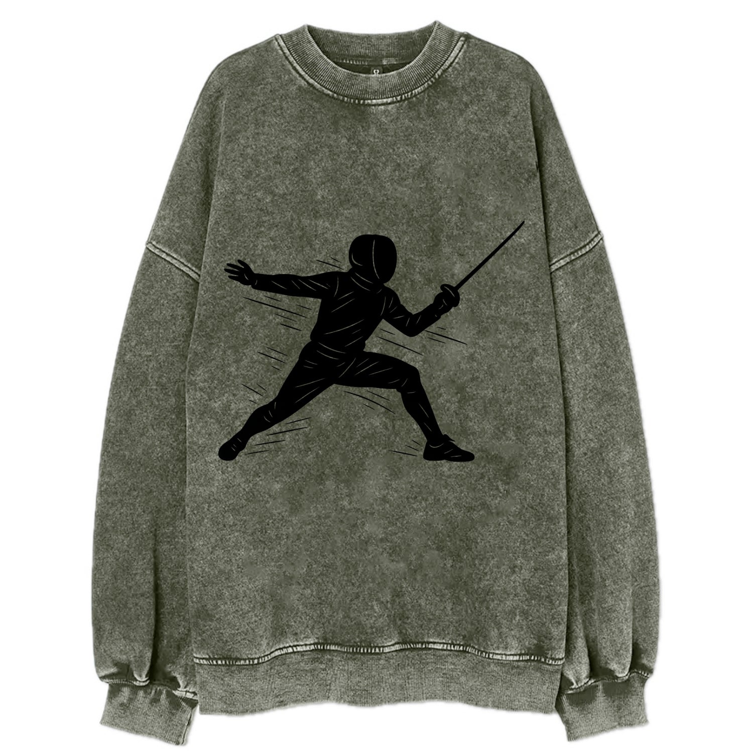 Fencer lunging attack position - Vintage Sweatshirt - Forest Mist(Green)