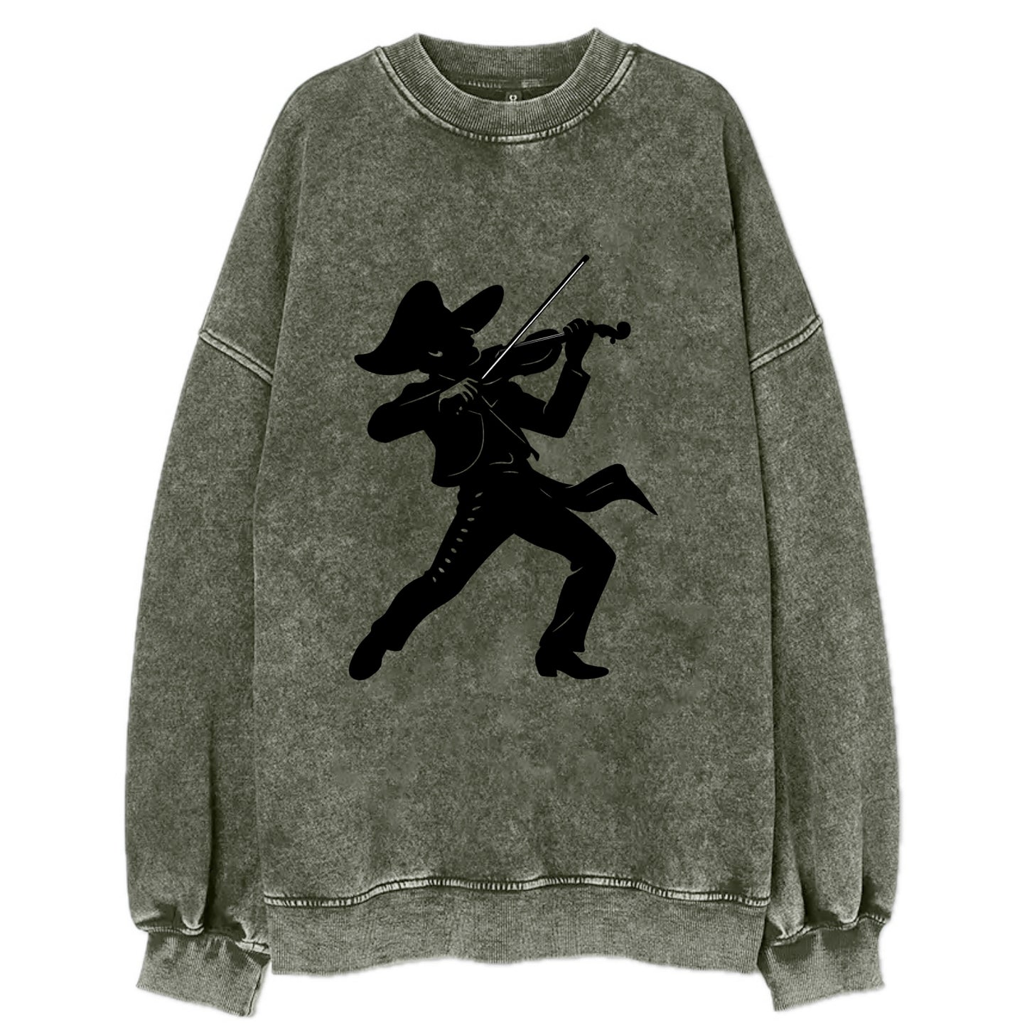 Mariachi violinist passionate performance - Vintage Sweatshirt - Forest Mist(Green)