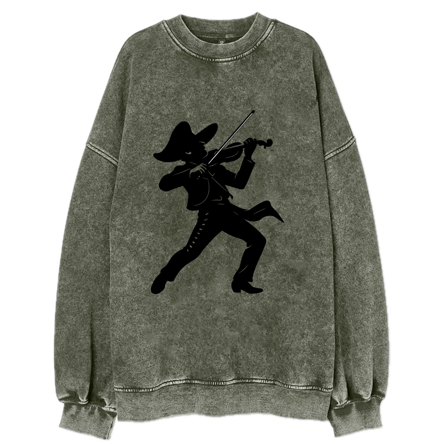 Mariachi violinist passionate performance - Vintage Sweatshirt - Forest Mist(Green)