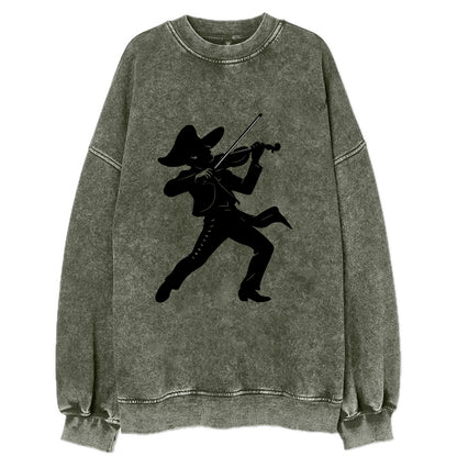 Mariachi violinist passionate performance - Vintage Sweatshirt - Forest Mist(Green)