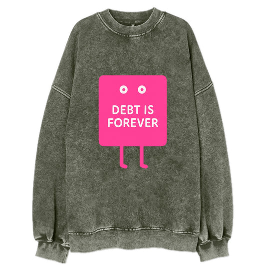 DEBT IS FOREVER | Immortal credit card - Vintage Sweatshirt - Forest Mist(Green)