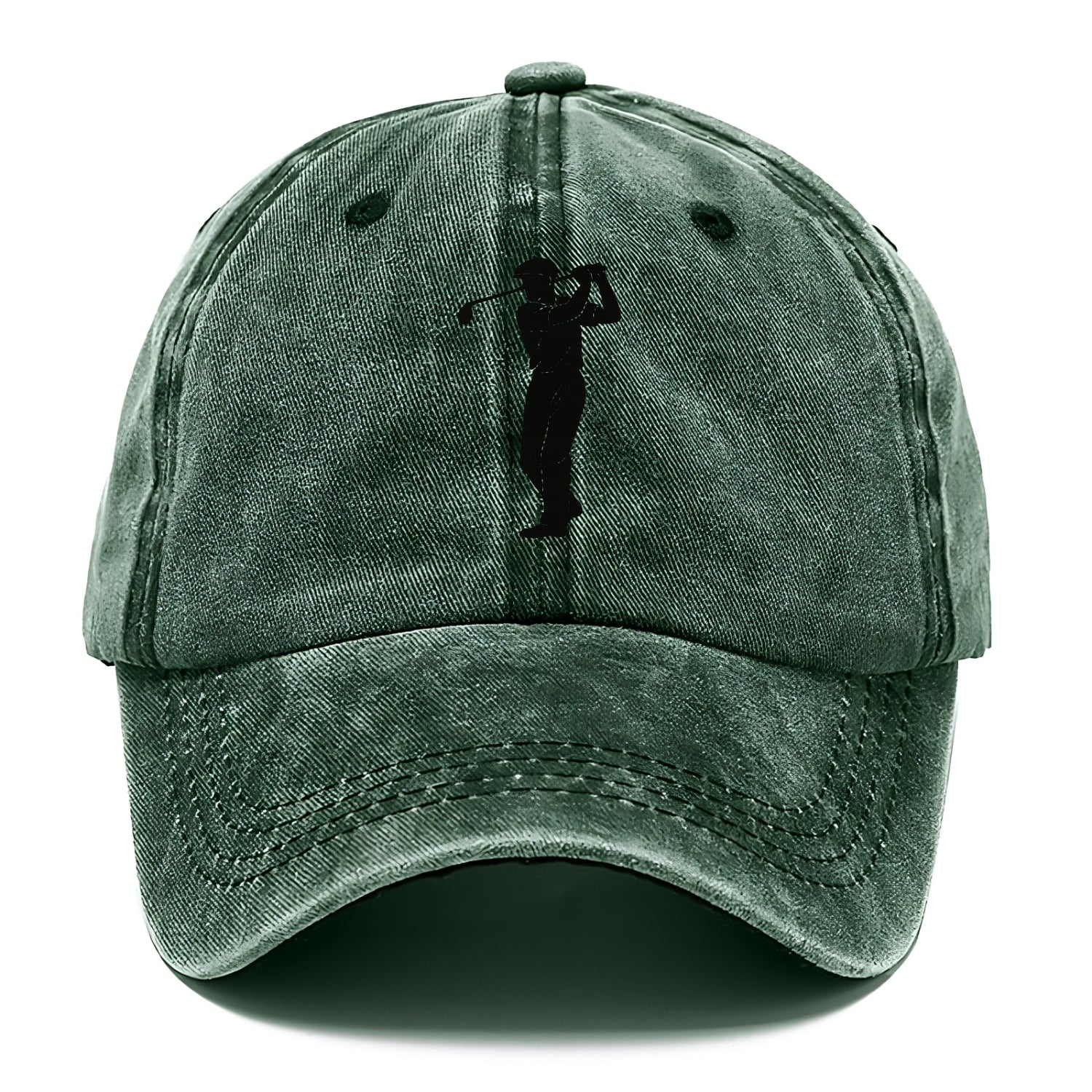 Golfer mid-swing with driver - Classic Cap - Forest Mist(Green)