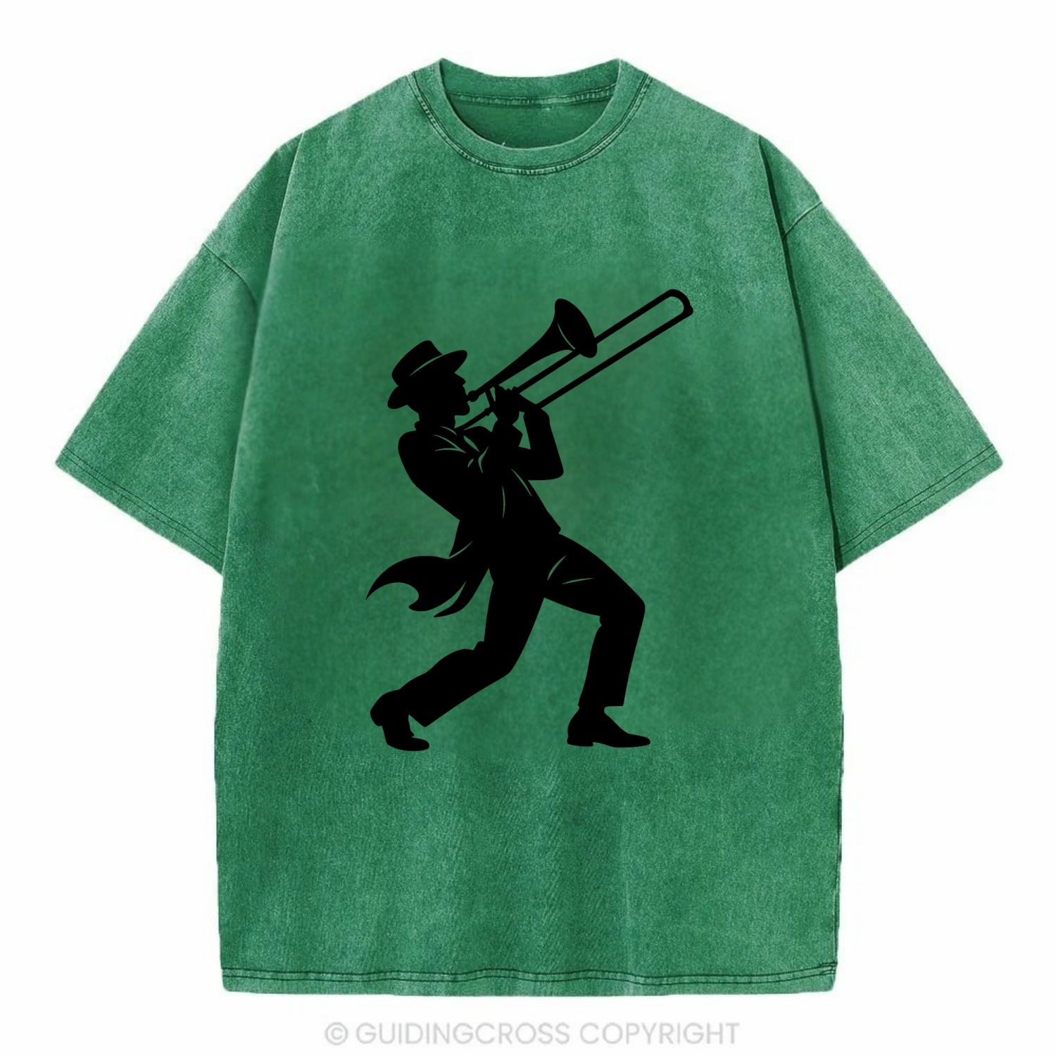 Trombone player jazz improvisation - Vintage T-shirt - Forest Mist(Green)