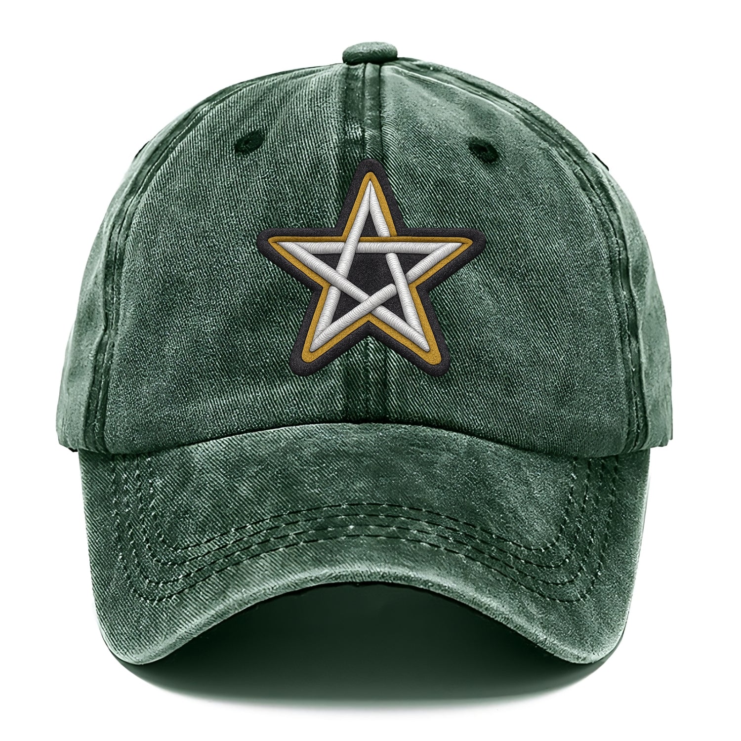 PENTAGRAM STAR - five point star in silver , protection - Classic Cap - Forest Mist(Green)
