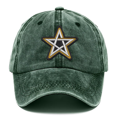 PENTAGRAM STAR - five point star in silver , protection - Classic Cap - Forest Mist(Green)