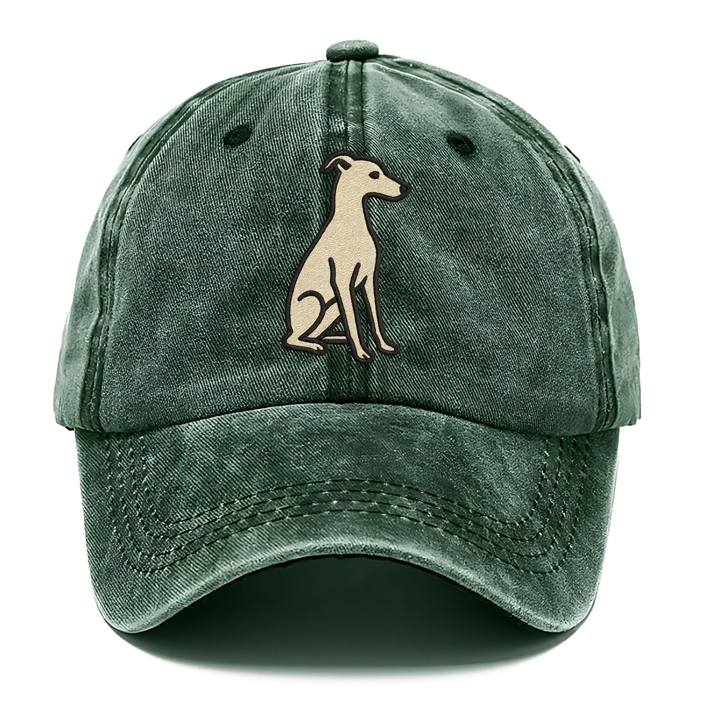 Italian Greyhound - Gray sitting pose - Classic Cap - Forest Mist(Green)