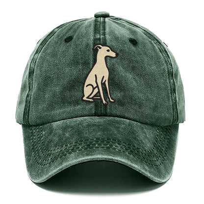 Italian Greyhound - Gray sitting pose - Classic Cap - Forest Mist(Green)