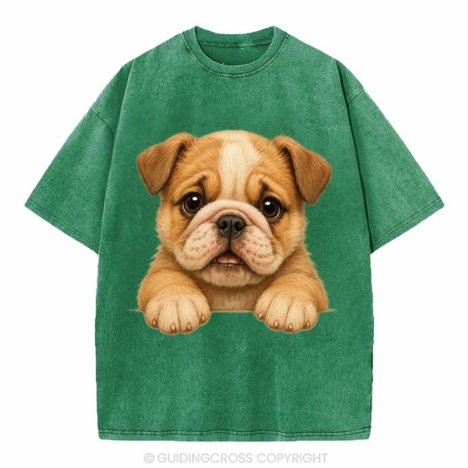 Bulldog  - Vintage T-shirt - Forest Mist(Green)