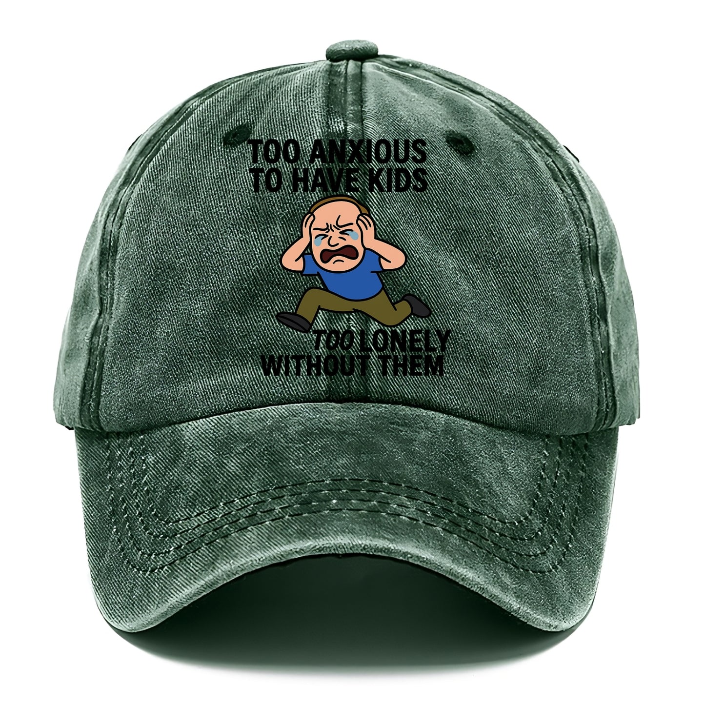 Person paralyzed between two fears - "Too anxious to have kids, too lonely without - Classic Cap - Forest Mist(Green)