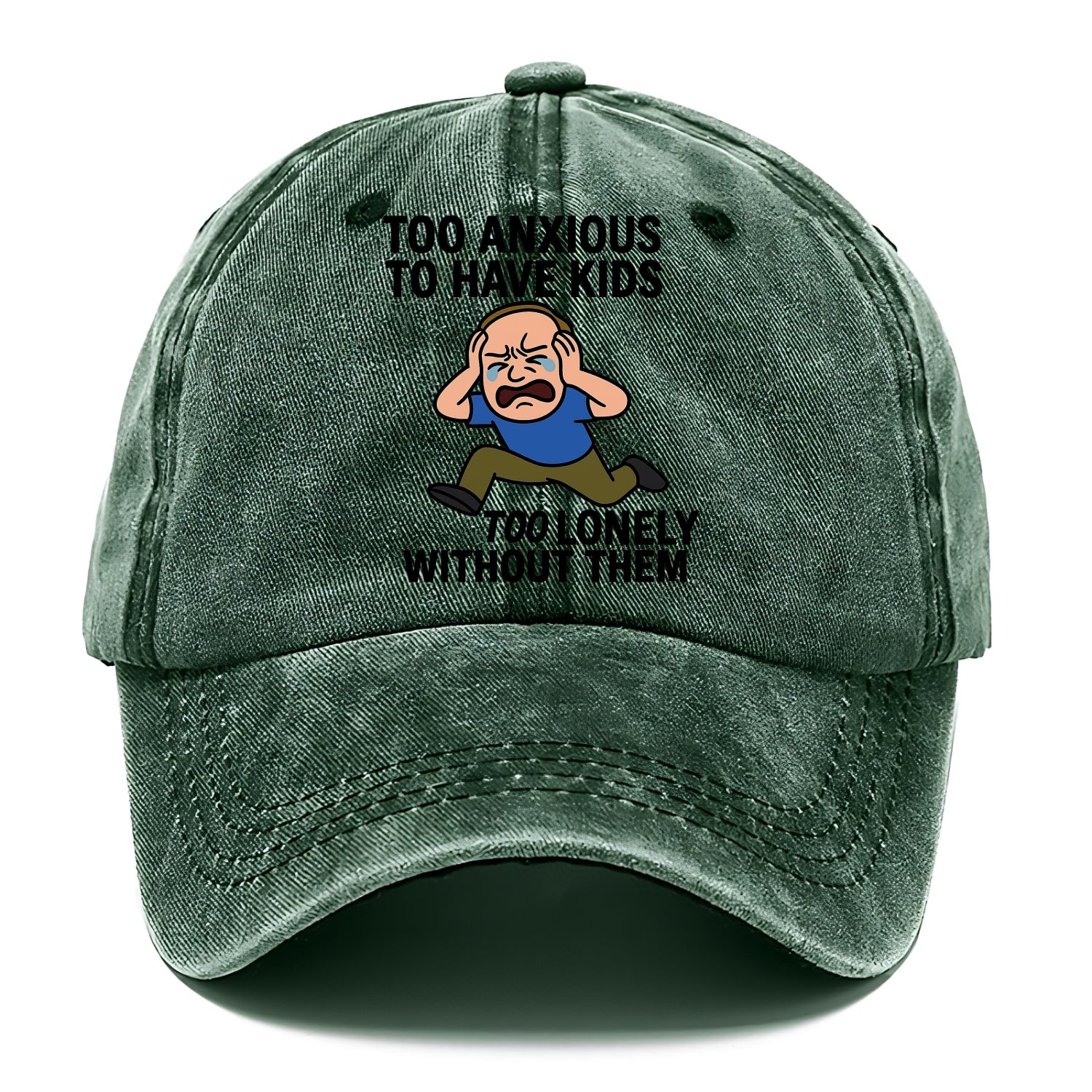Person paralyzed between two fears - "Too anxious to have kids, too lonely without - Classic Cap - Forest Mist(Green)