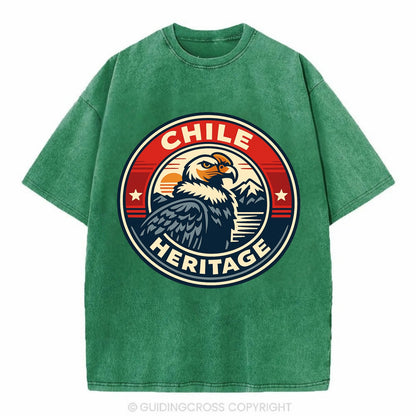Andean Spirit Emblem - Vintage T-shirt - Forest Mist(Green)