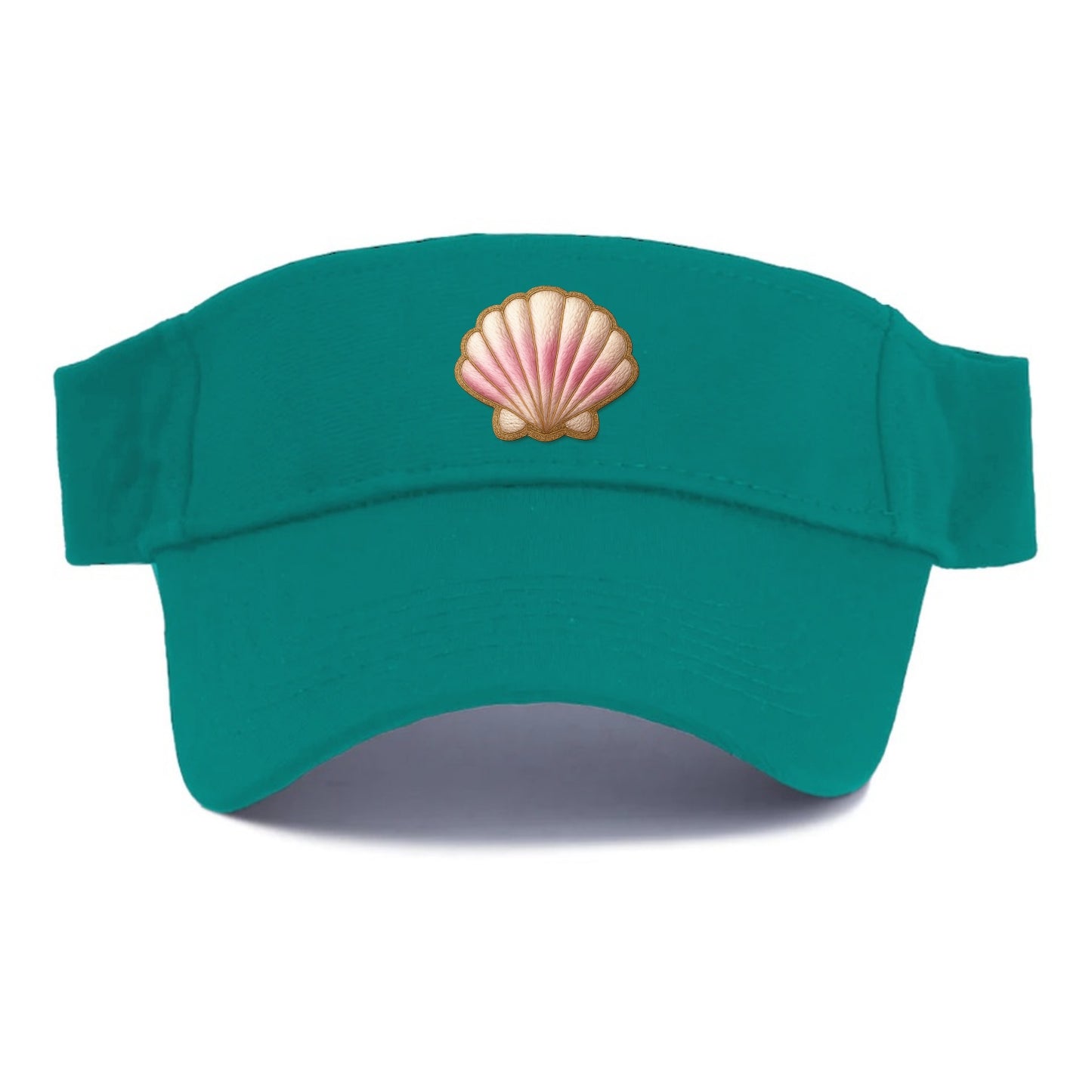 SEASHELL SCALLOP - scallop shell in cream and pink , beach - Visor - Forest Mist(Green)