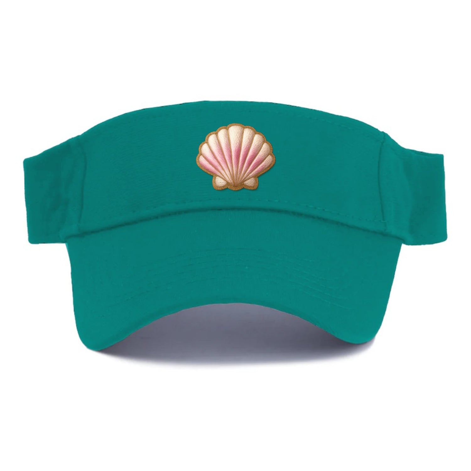 SEASHELL SCALLOP - scallop shell in cream and pink , beach - Visor - Forest Mist(Green)