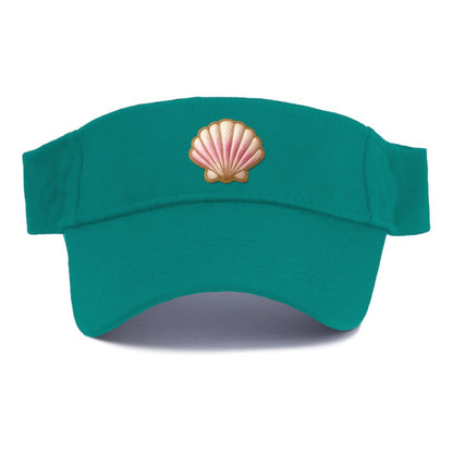 SEASHELL SCALLOP - scallop shell in cream and pink , beach - Visor - Forest Mist(Green)