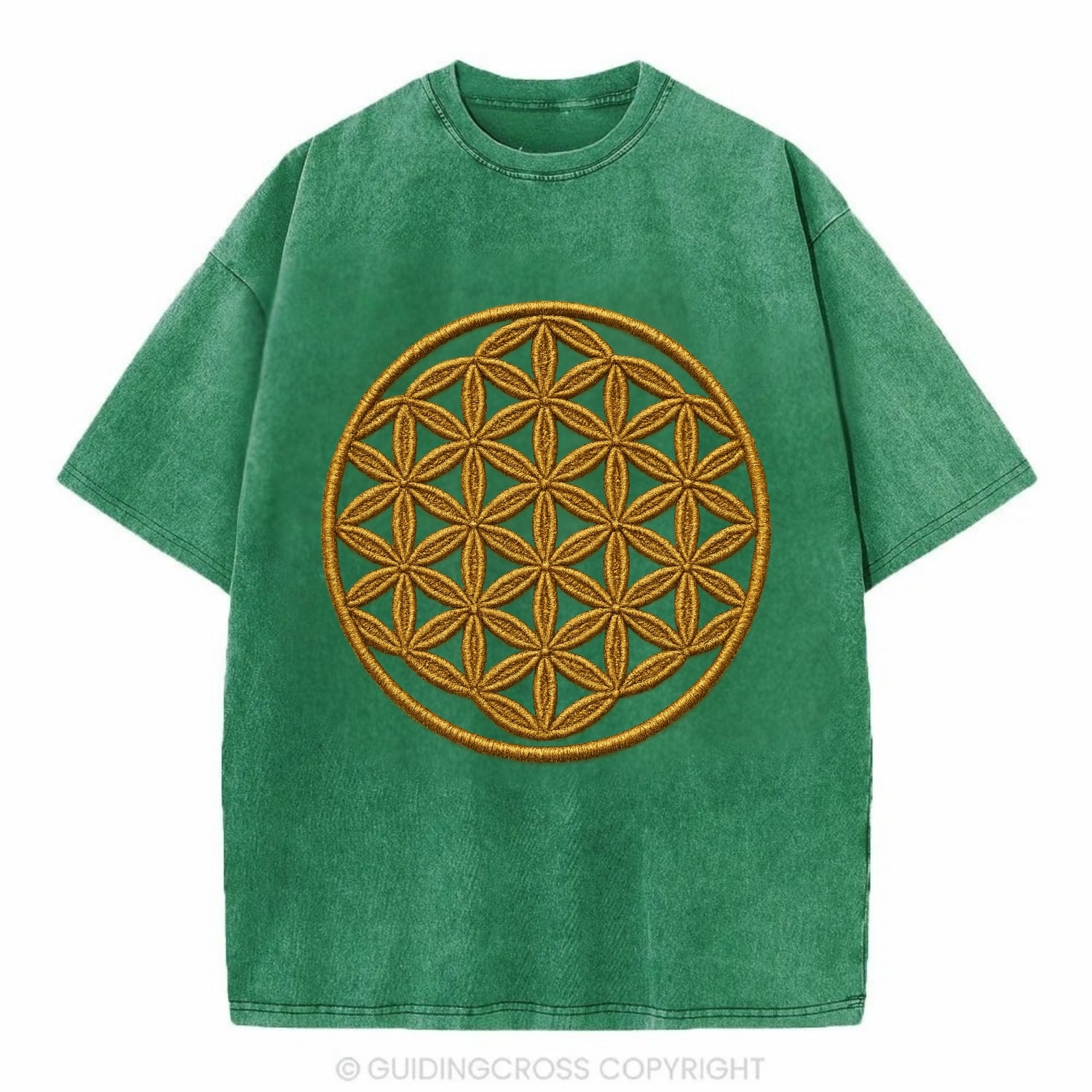 Flower of Life  - Vintage T-shirt - Forest Mist(Green)