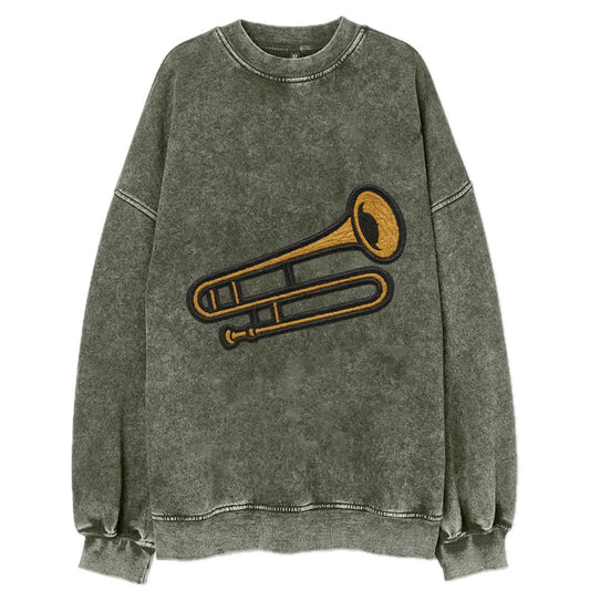 Trombone  - Vintage Sweatshirt - Forest Mist(Green)