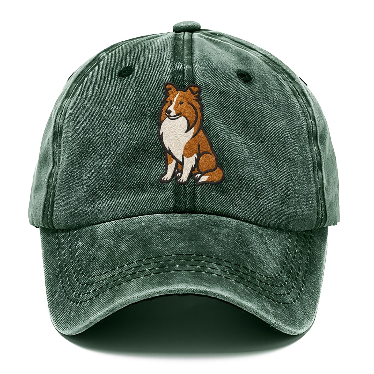 Shetland Sheepdog - Sable and white embr Classic Cap - Forest Mist(Green)