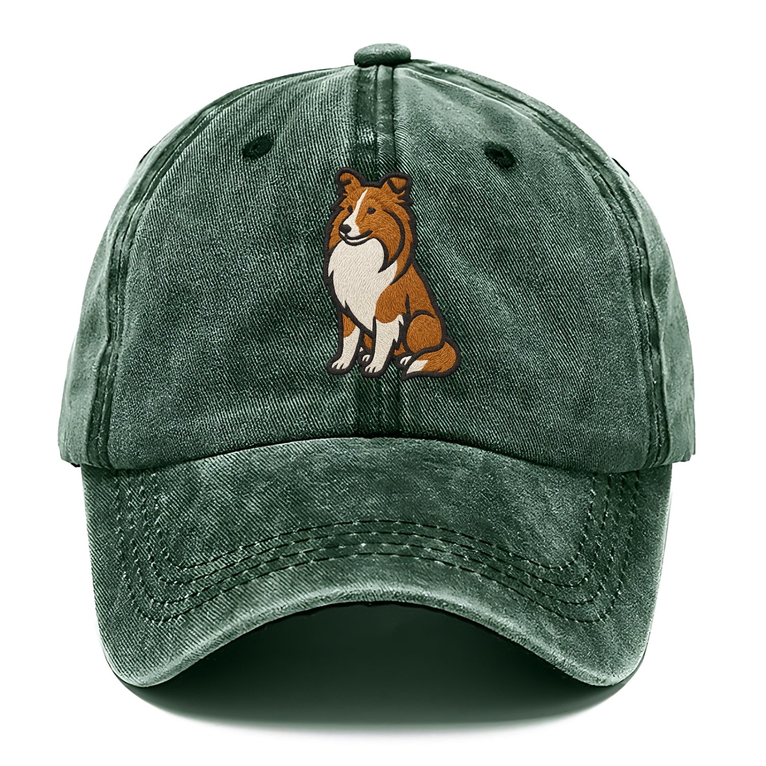 Shetland Sheepdog - Sable and white embr Classic Cap - Forest Mist(Green)
