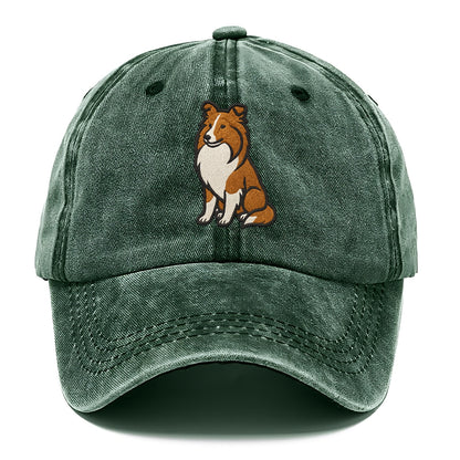 Shetland Sheepdog - Sable and white embr Classic Cap - Forest Mist(Green)