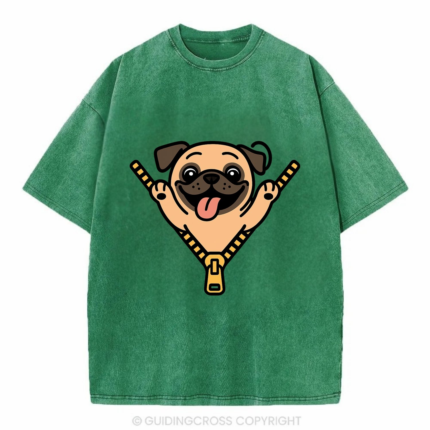 Pug - Vintage T-shirt - Forest Mist(Green)