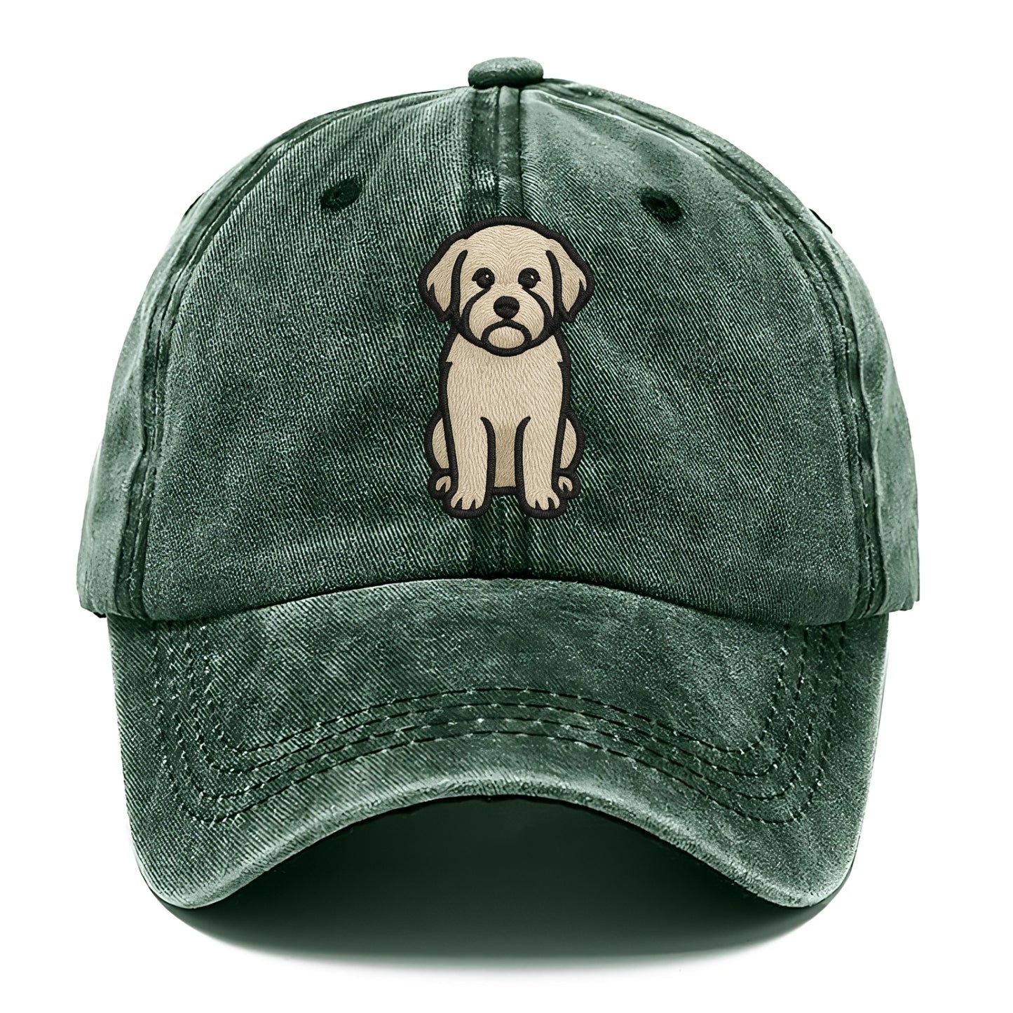 Havanese - Cream colored sitting pose - Classic Cap - Forest Mist(Green)