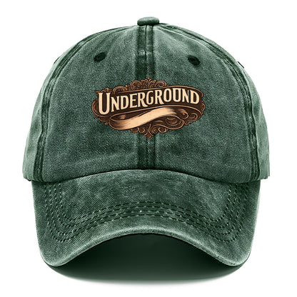 Bold typography design - "UNDERGROUND" - hidden scene, alternative - Classic Cap - Forest Mist(Green)
