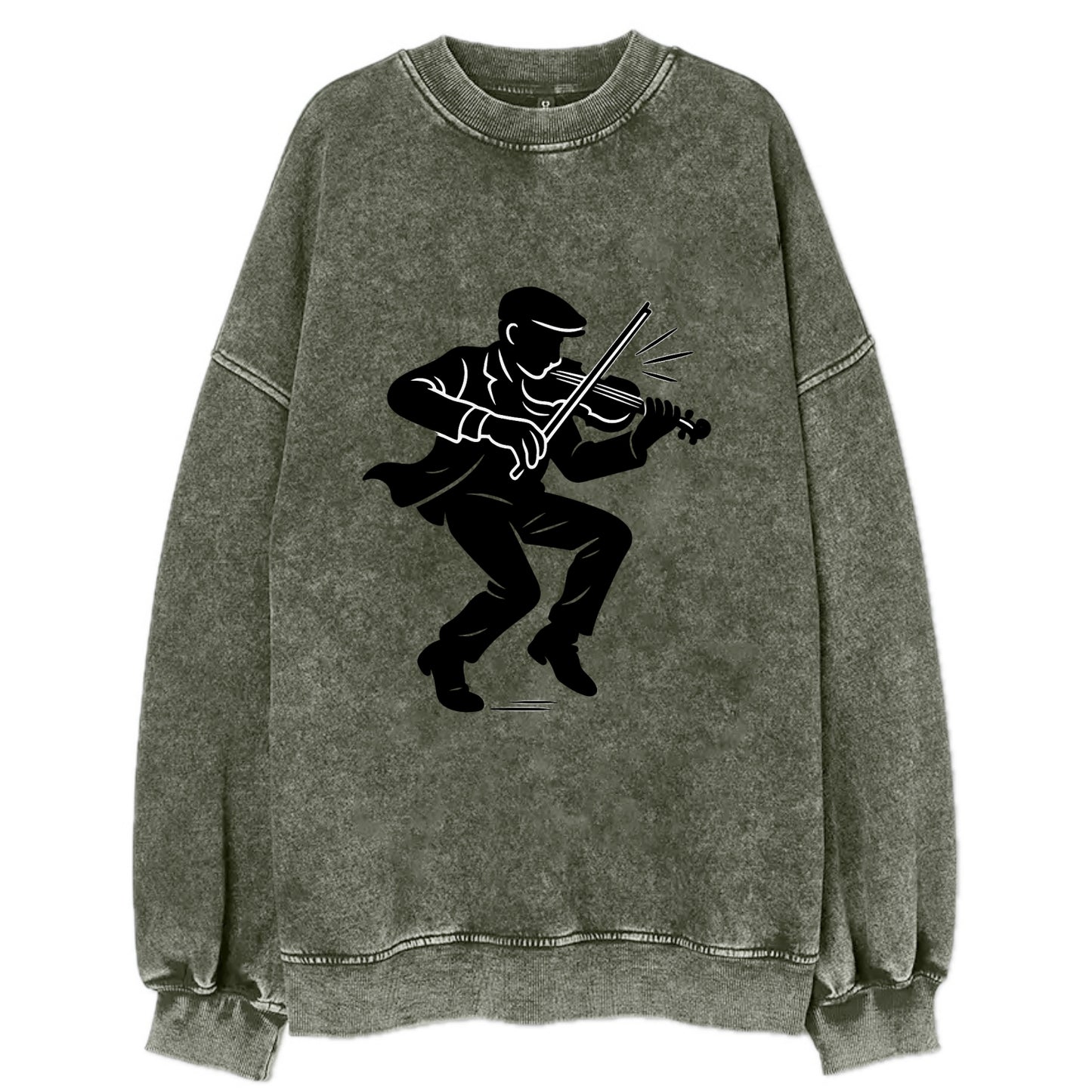 Irish folk musician traditional jig - Vintage Sweatshirt - Forest Mist(Green)