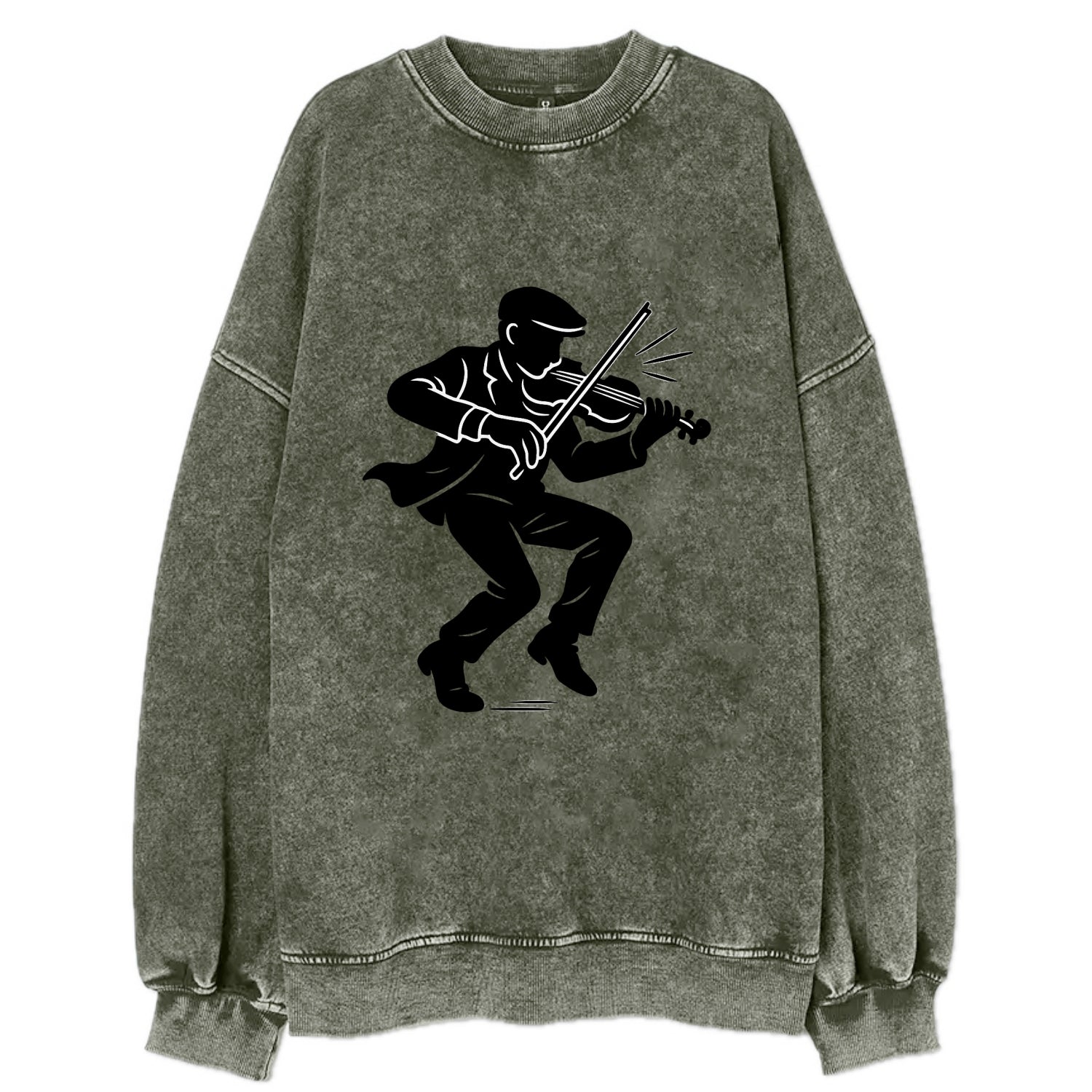 Irish folk musician traditional jig - Vintage Sweatshirt - Forest Mist(Green)